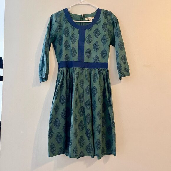 Mata Traders 100% Cotton 3/4 Sleeve Dress Size XS - Picture 1 of 3